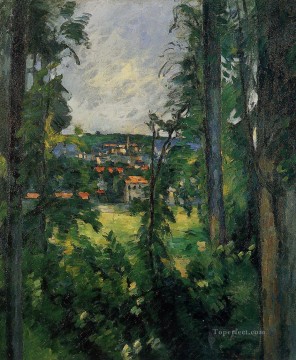 Auvers Vista desde el cercano paisaje de Paul Cezanne Pinturas al óleo